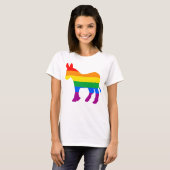 Rainbow Democrat T-shirt (Voorkant volledig)