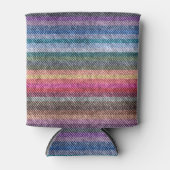 Rainbow Denim Pattern Blikjeskoeler (Voorkant)