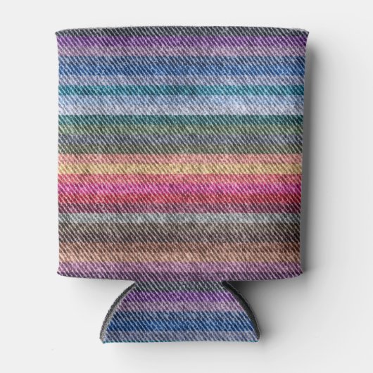 Rainbow Denim Pattern Blikjeskoeler (Voorkant)