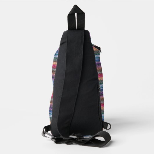 Rainbow Denim Pattern Sling Bag (Achterkant)