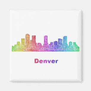 Rainbow Denver skyline Magneet
