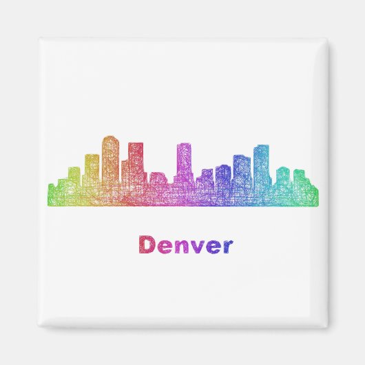 Rainbow Denver skyline Magneet (Voorkant)