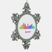 Rainbow Denver skyline Tin Sneeuwvlok Ornament (Links)