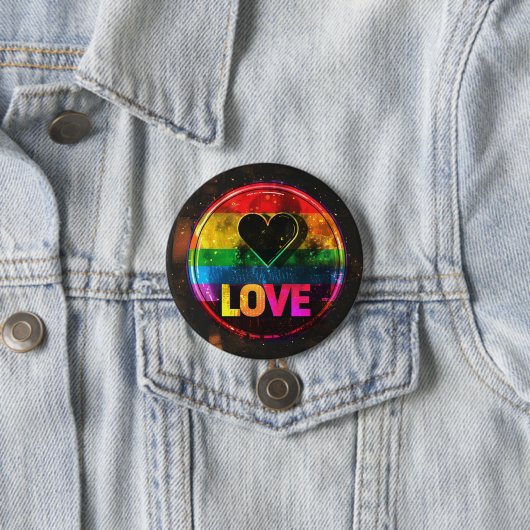 Rainbow Design Liefde Digitale Kunst Ronde Button 7,6 Cm (In situ)