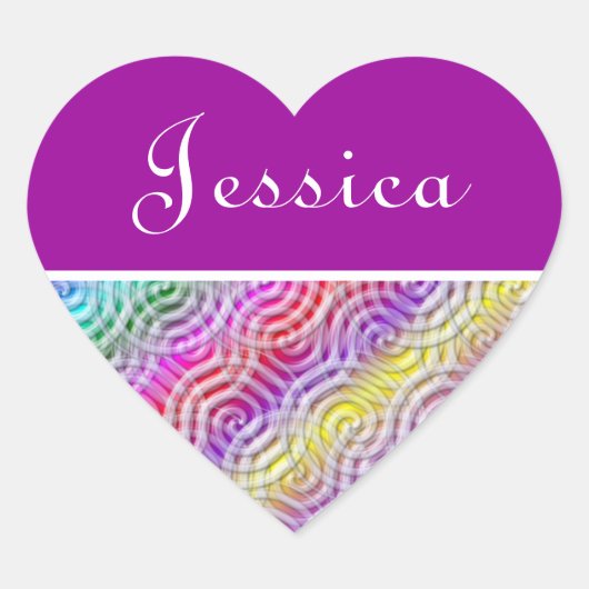Rainbow Design Monogram Letter J Sticker (Voorkant)
