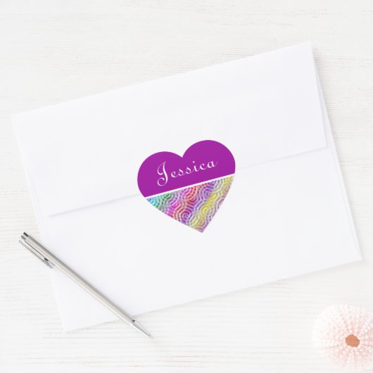 Rainbow Design Monogram Letter J Sticker (Envelop)