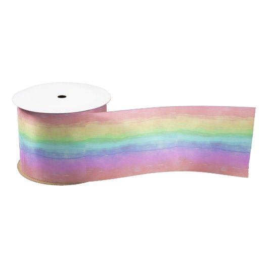 Rainbow Design Satin Ribbon Satijnen Lint (Spoel)