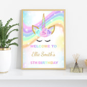 Rainbow Design Unicorn Welkomstsignalen Poster