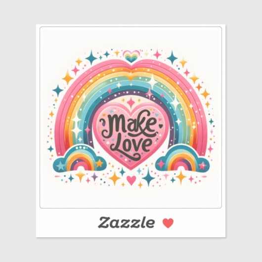 Rainbow Design viert liefde en positiviteit Sticker (Vel)