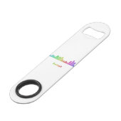 Rainbow Detroit skyline Speed Flessenopener (Voorkant Gekanteld)