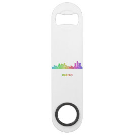 Rainbow Detroit skyline Speed Flessenopener