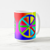 Rainbow Dharma Wheel - Boeddhistisch Koffiemok (Voorkant rechts)