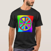 Rainbow Dharma Wheel - Boeddhistisch T-shirt (Voorkant)