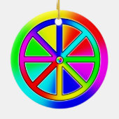 Rainbow Dharma Wheel Buddhist Keramisch Ornament (Achterkant)