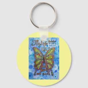 Rainbow Diabetes Butterfly Sleutelhanger