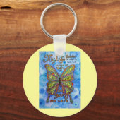 Rainbow Diabetes Butterfly Sleutelhanger (Voorkant)