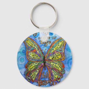 Rainbow Diabetes Butterfly Sleutelhanger