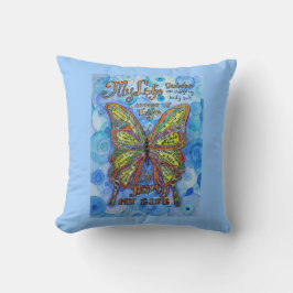 Rainbow Diabetes Butterfly Support Poem-Kussens Kussen