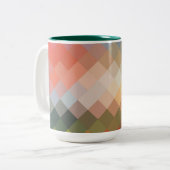 Rainbow Diamond Chevron Pattern Tweekleurige Koffiemok (Voorkant links)
