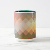 Rainbow Diamond Chevron Pattern Tweekleurige Koffiemok (Center)