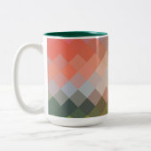 Rainbow Diamond Chevron Pattern Tweekleurige Koffiemok (Links)