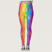 Rainbow Diamond Pride Argyle Sparkle Harlequin Leggings (Voorkant)