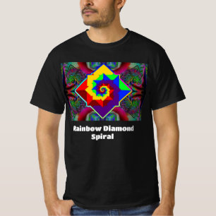 Rainbow Diamond Spiral (je kunt de woorden verande T-shirt