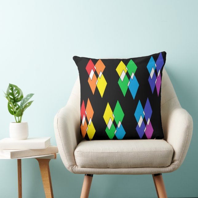 Rainbow Diamonds Kussen (Stoel)