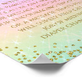 Rainbow Diaper over Baby shower Poster (Hoek)