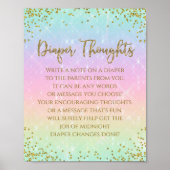 Rainbow Diaper over Baby shower Poster (Voorkant)