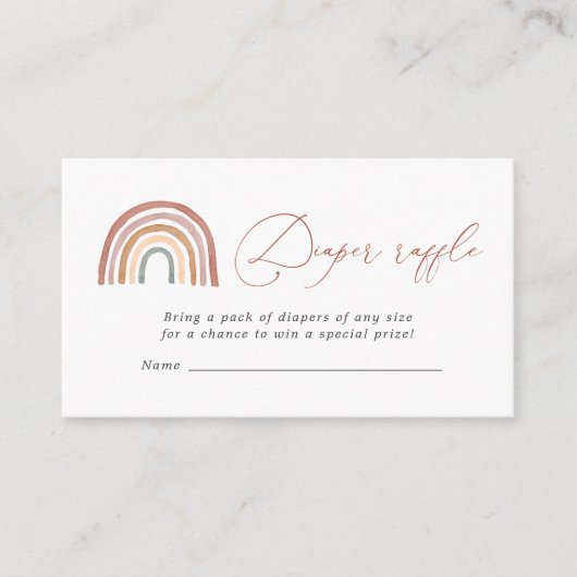 Rainbow Diaper Raffle-Baby shower Informatiekaartje (Voorkant)