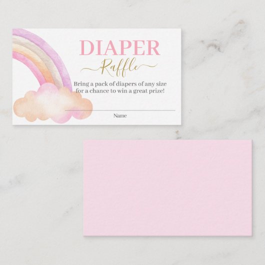 Rainbow Diaper Raffle Enclosure Card Informatiekaartje (Voorkant / Achterkant)