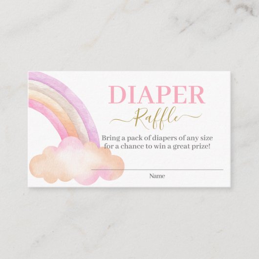 Rainbow Diaper Raffle Enclosure Card Informatiekaartje (Voorkant)
