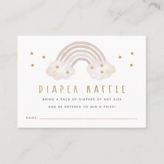 Rainbow Diaper Raffle Insert Kaart Visitekaartje (Voorkant)