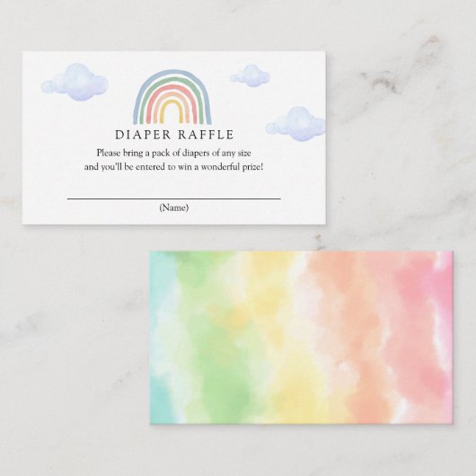 Rainbow Diaper Raffle Kaart (Voorkant / Achterkant)
