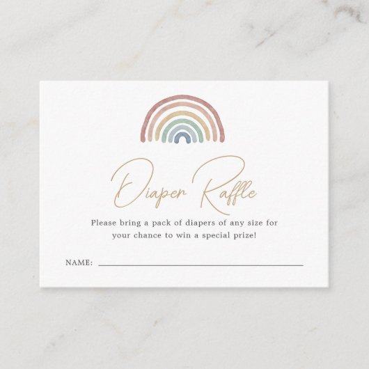 Rainbow Diaper Raffle Kaart (Voorkant)