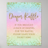Rainbow Diaper Raffle Table Sign Poster (Voorkant)