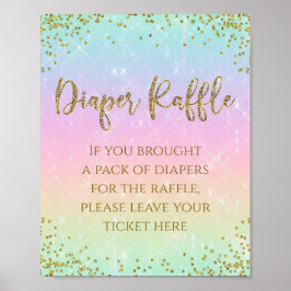 Rainbow Diaper Raffle Table Sign Poster