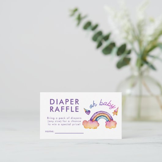 Rainbow Diaper Raffle Ticket Informatiekaartje (Staand voorkant)