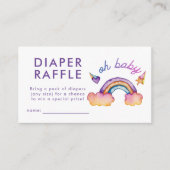 Rainbow Diaper Raffle Ticket Informatiekaartje (Voorkant)