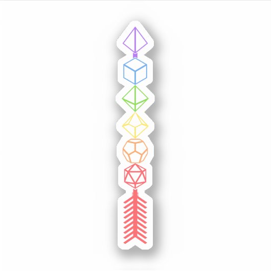 Rainbow Dice Arrow van de Ranger Sticker (Voorkant)