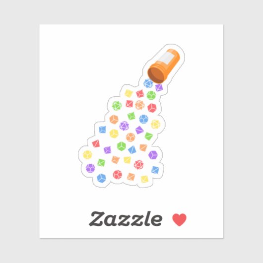 Rainbow Dice Set Pillen Tafelblad RPG Sticker (Vel)