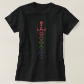 Rainbow Dice Sword Tabletop RPG Gaming T-shirt (Design voorkant)