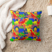 Rainbow Dinosaur Kind Room Nursery Bright Accent Kussen (Deken)