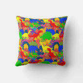 Rainbow Dinosaur Kind Room Nursery Bright Accent Kussen (Achterkant)