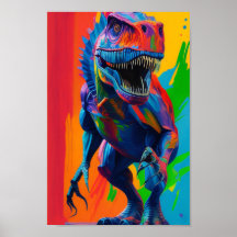 Rainbow Dinosaur T-Rex Illustratie Kunst