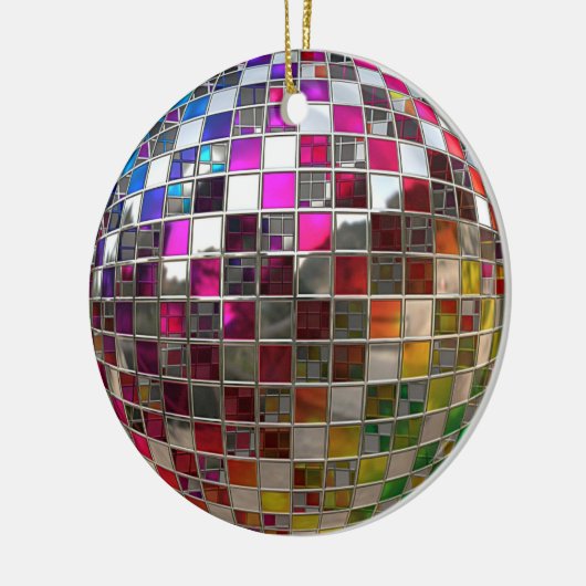 Rainbow Disco Ball Mirror Ornament (Links)