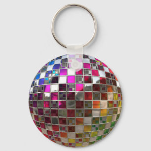 Rainbow Disco Ball-spiegels Sleutelhanger