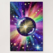 Rainbow Disco Mirror Ball Roteren in de ruimte Legpuzzel (Verticaal)
