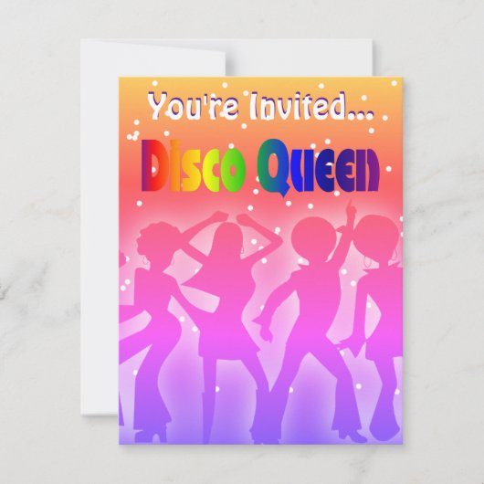 Rainbow Disco Queen | Retro 70s partijsterren Kaart (Voorkant)